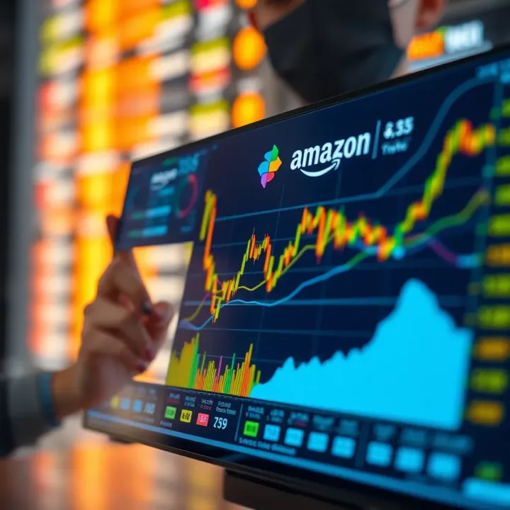 Chart illustrating key risks and expert opinions impacting Amazon stock future projections