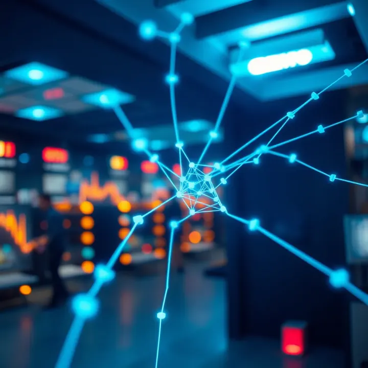 Digital network visualization representing innovative technology solutions