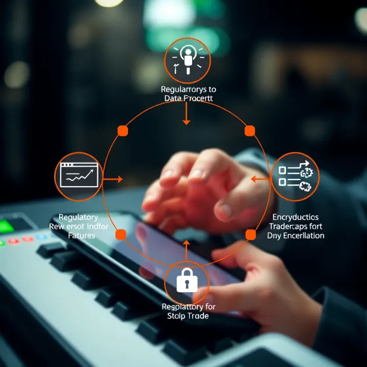 Essential Features and Security in Android Trading Apps Illustration of key features like regulatory compliance and data encryption for Android trading apps