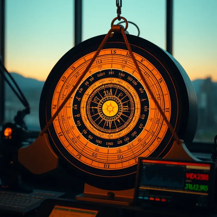 Real-time astrological chart showing planetary positions and aspects in a circular zodiac layout
