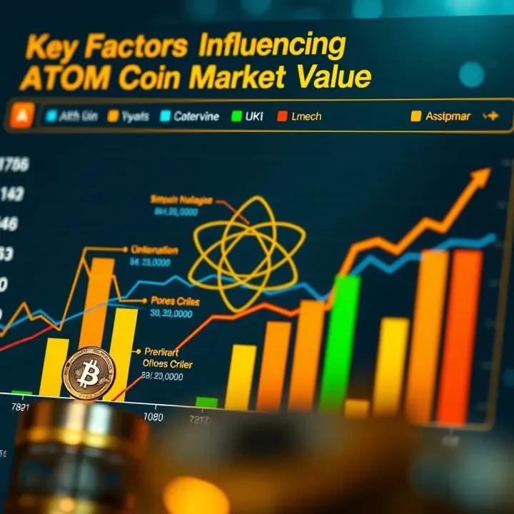 Chart illustrating key factors influencing ATOM coin's market value including technology updates and market sentiment