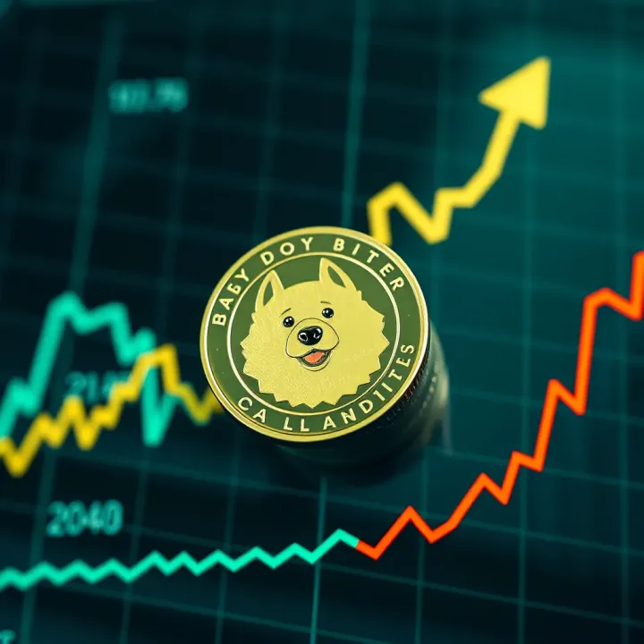 Graph showing upward trend in cryptocurrency market with Baby Doge Coin symbol