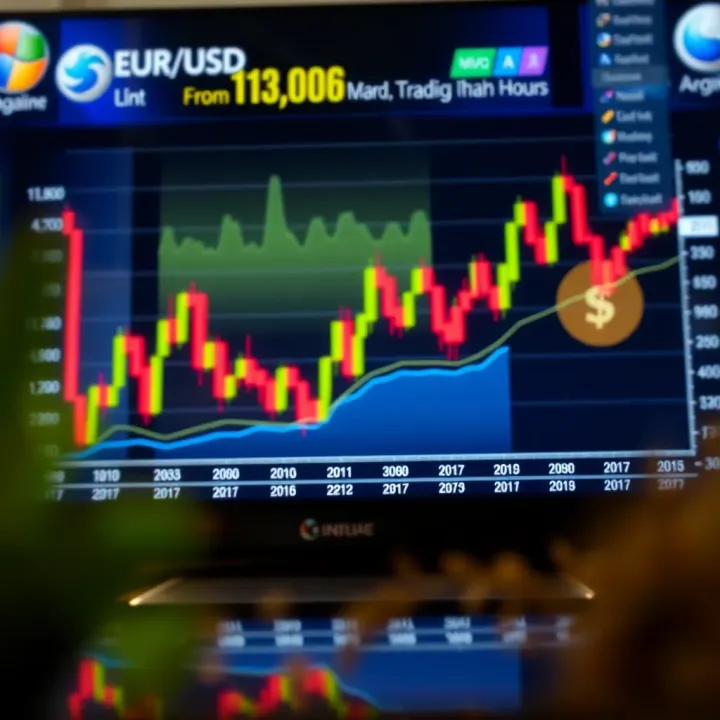 EUR/USD Volatility Patterns During Optimal Trading Hours in India Graph showing EUR/USD currency pair volatility during key trading hours from India
