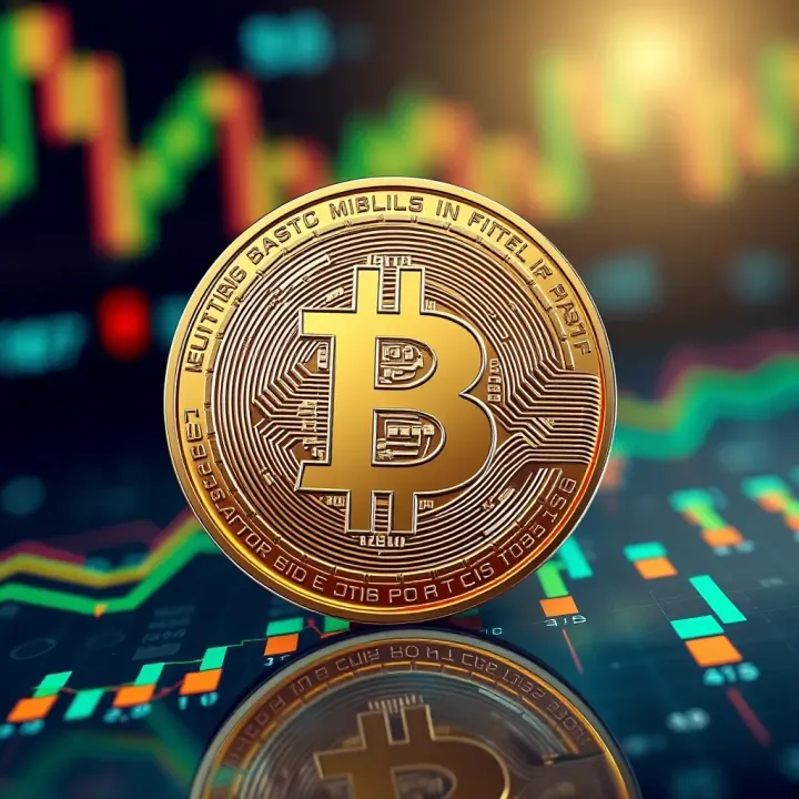 Illustration of Bitcoin Cash coin with digital data and blockchain elements in the background