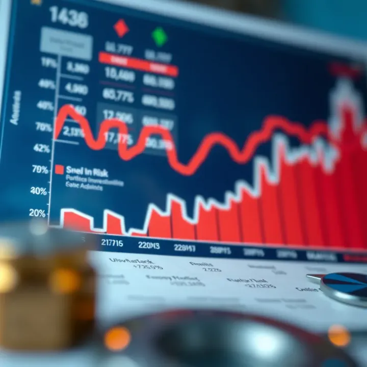 Graph showing diversified investment portfolio and risk management strategies