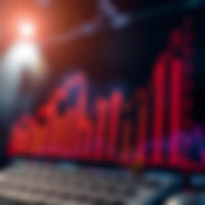 Graph illustrating market growth and financial trends in technology sector