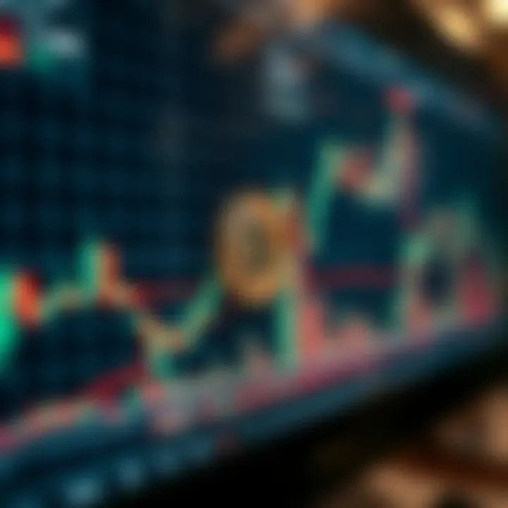 Bitcoin Price Movements and Trend Analysis Graph displaying Bitcoin price fluctuations with candlestick chart and trend lines