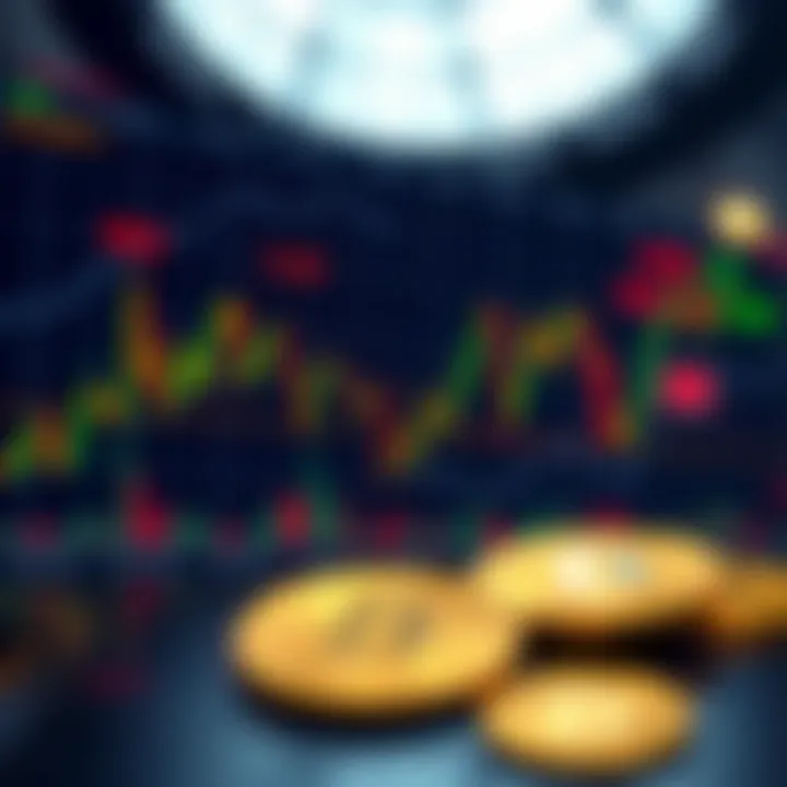 Graph showing Bitcoin price fluctuations against US Dollar with trading indicators