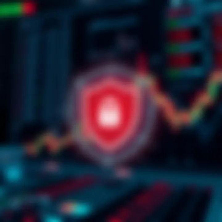 Secure digital shield symbolizing protection in online trading platforms