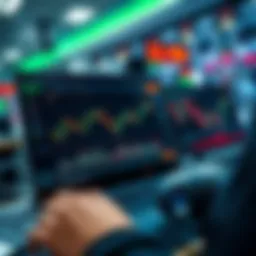 User interface of a real trading platform showing stock charts and market data in India