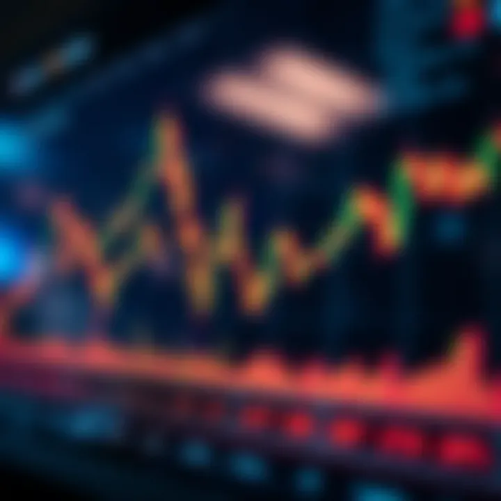 Graph showing currency exchange rates fluctuating with global market trends