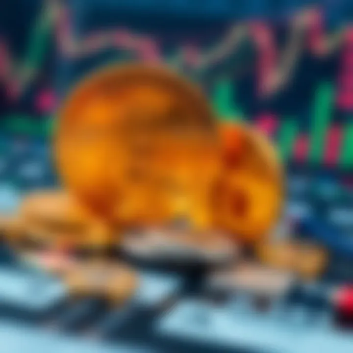 Conceptual illustration of currency symbols and strategic financial planning