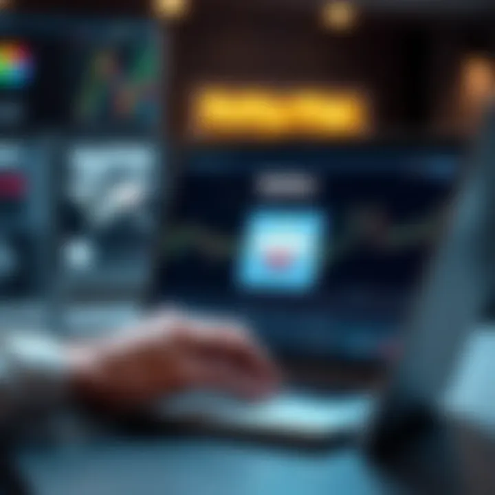 User logging into the Quotex trading platform on a laptop