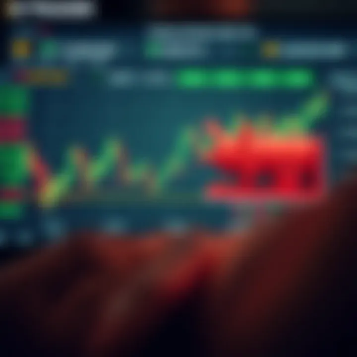Graph showing stock, commodity, and currency trading trends with safety and profit tips