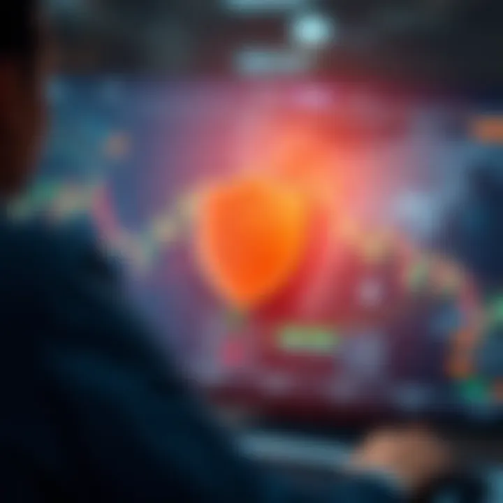 Secure digital trading platform interface with shield icon representing strong protection