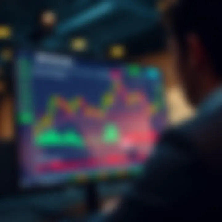 User interface displaying QX Broker trading platform with charts and market data