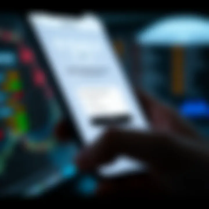 Mobile screen displaying account management and secure login features in QXBroker app