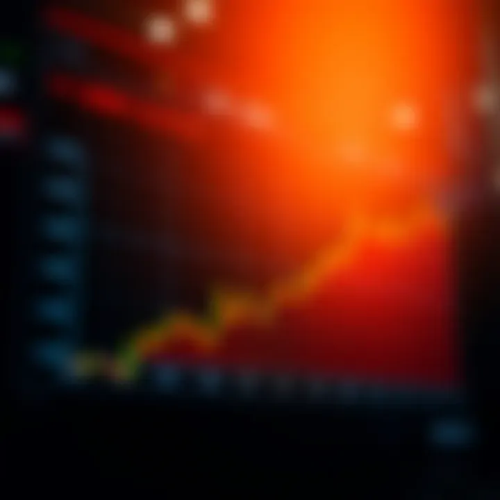 Graph showing upward trends and fluctuations in stock value over time