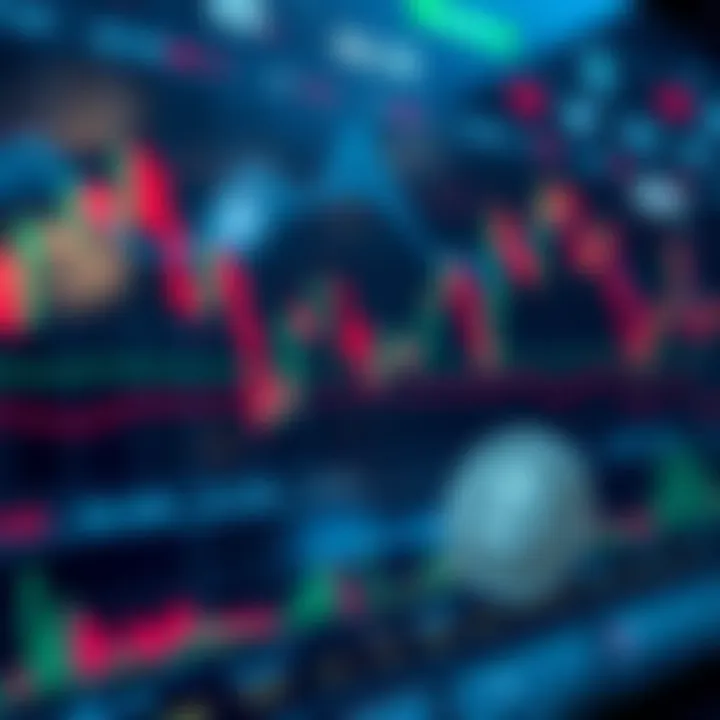 Digital interface displaying real-time cryptocurrency market charts and trading metrics