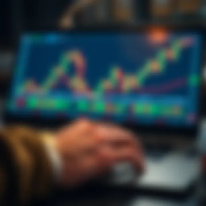 Illustration of risk-free trading practice with virtual currency and market trends