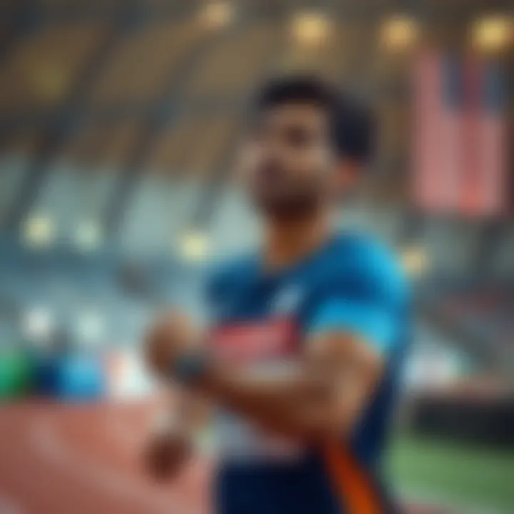 Indian athlete competing in a track event showcasing determination and skill