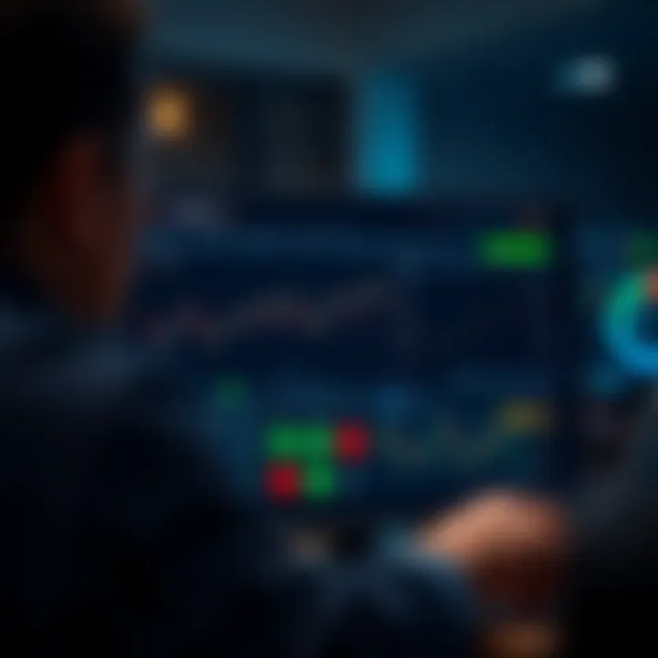 Dashboard interface of Quotex trading platform showing market charts and trading options