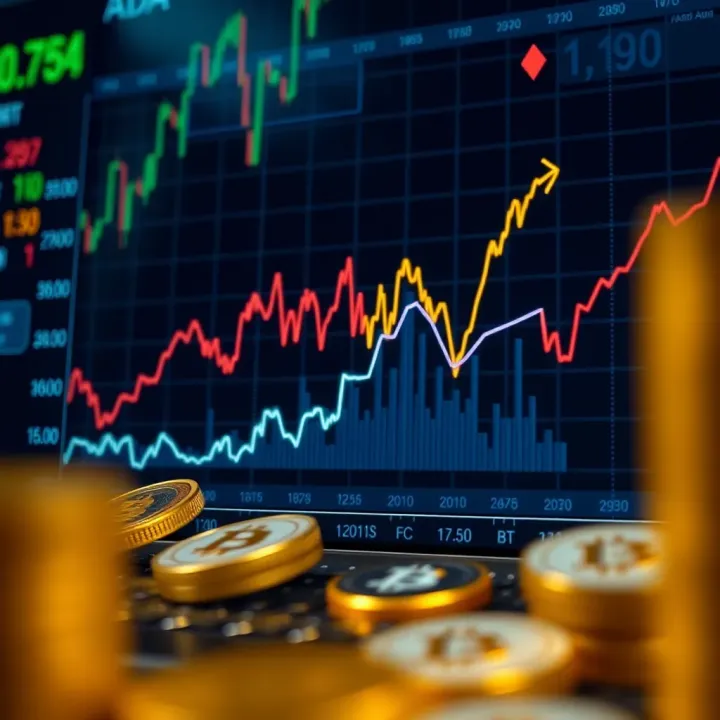 Graph depicting the upward and downward trends of Cardano cryptocurrency price over time
