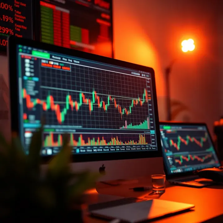 Evaluating Features of a Reliable Binary Trading Platform Computer screen displaying a secure trading platform interface with charts and binary options