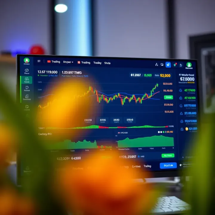 Dashboard of a trading platform showing stock market graphs and trading options tailored for Indian investors