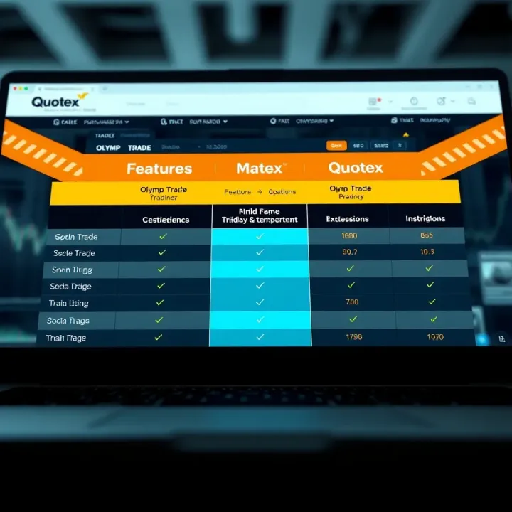 Comparison chart illustrating features and usability of Olymp Trade and Quotex trading platforms