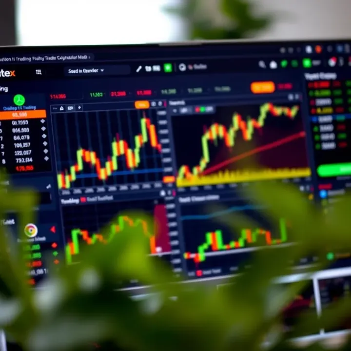 Interface of Quotex trading platform showing various financial assets and trading charts