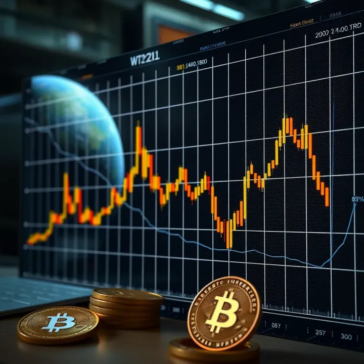 Graph showing upward and downward trends of various cryptocurrencies during the week