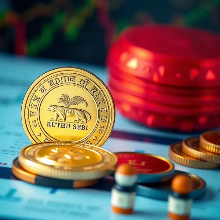 Visual representation of India's regulatory framework governing cryptocurrency with RBI and SEBI symbols