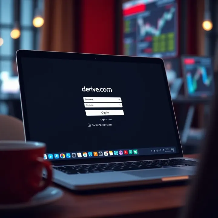 Secure login interface of Derive.com displayed on a laptop screen