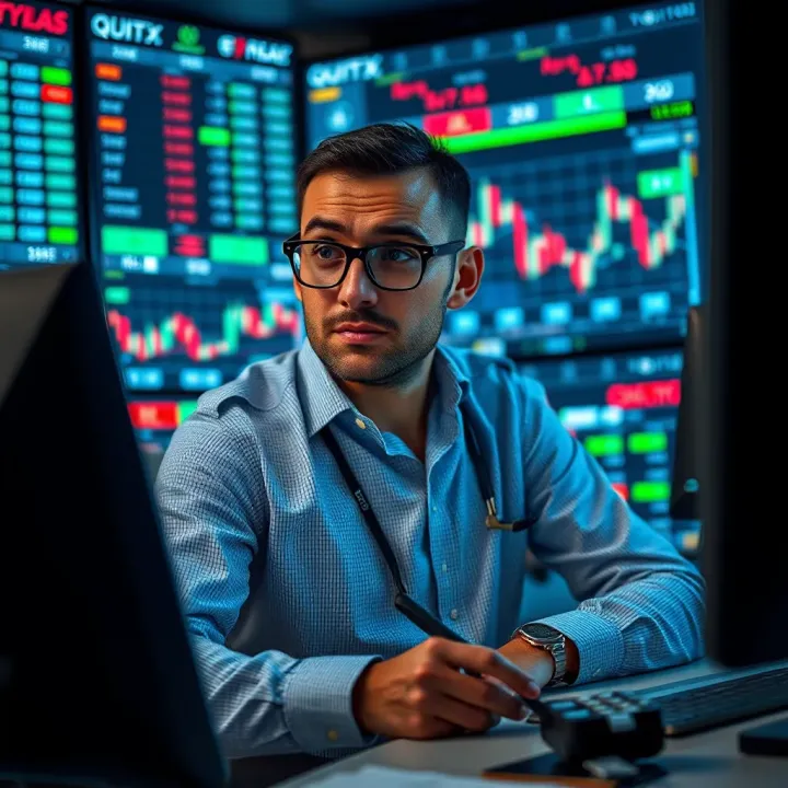 Trader analyzing market trends with Quotex signal generator to improve strategy
