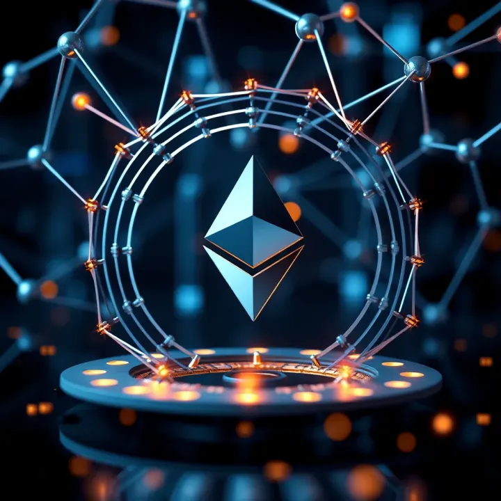 Visualization of Ethereum blockchain network architecture emphasizing its influence on cryptocurrency valuation