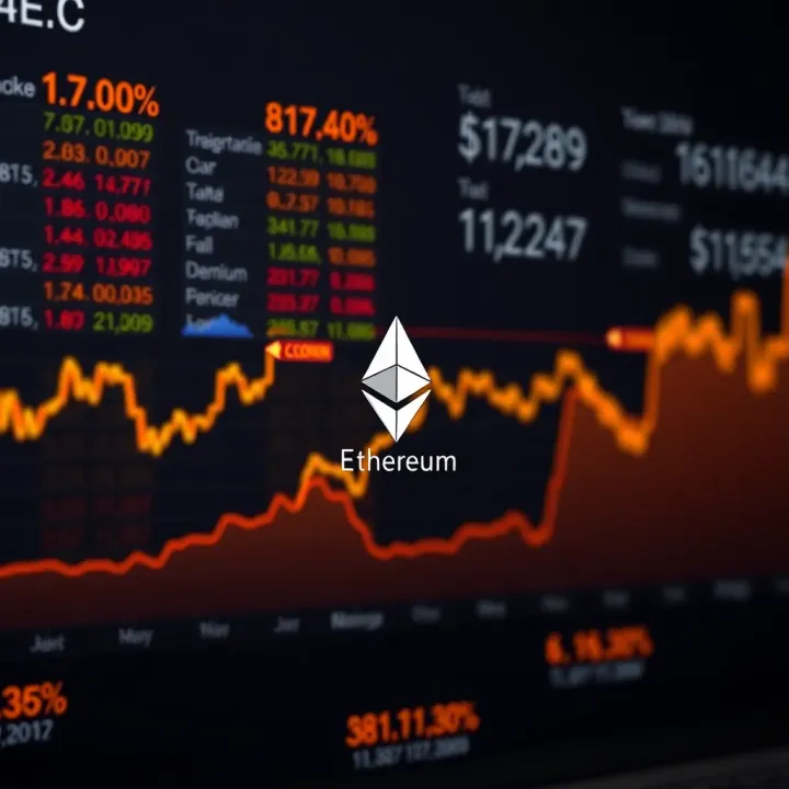 Graph illustrating Ethereum price fluctuations over recent weeks with highlighted key market trends