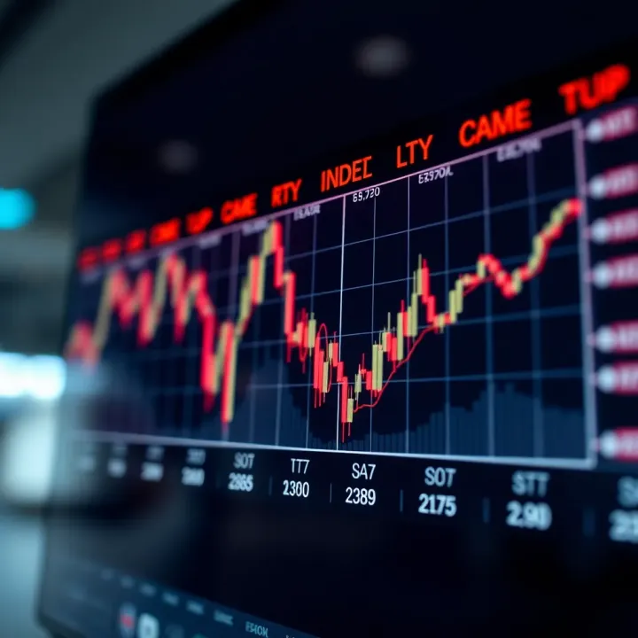 Real-time line graph showing fluctuations in European stock market composite index