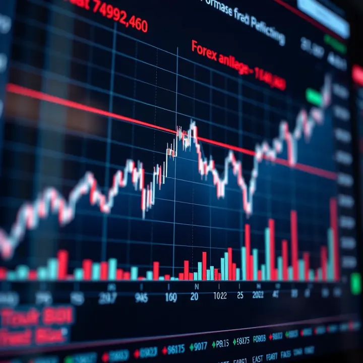 Graph showing forex trading performance with upward trend and financial data