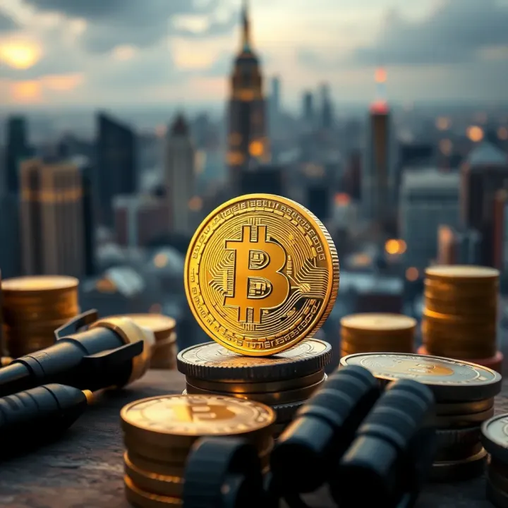 Visual representation of factors influencing Bitcoin price including market indicators and global events