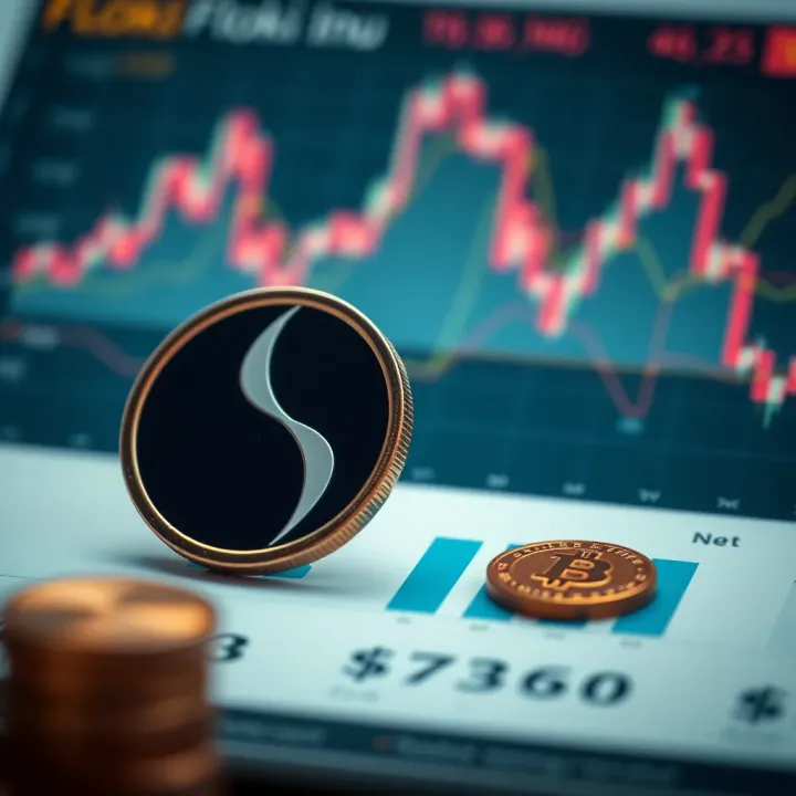 Chart depicting factors influencing Floki Inu cryptocurrency valuation including market demand and investor sentiment