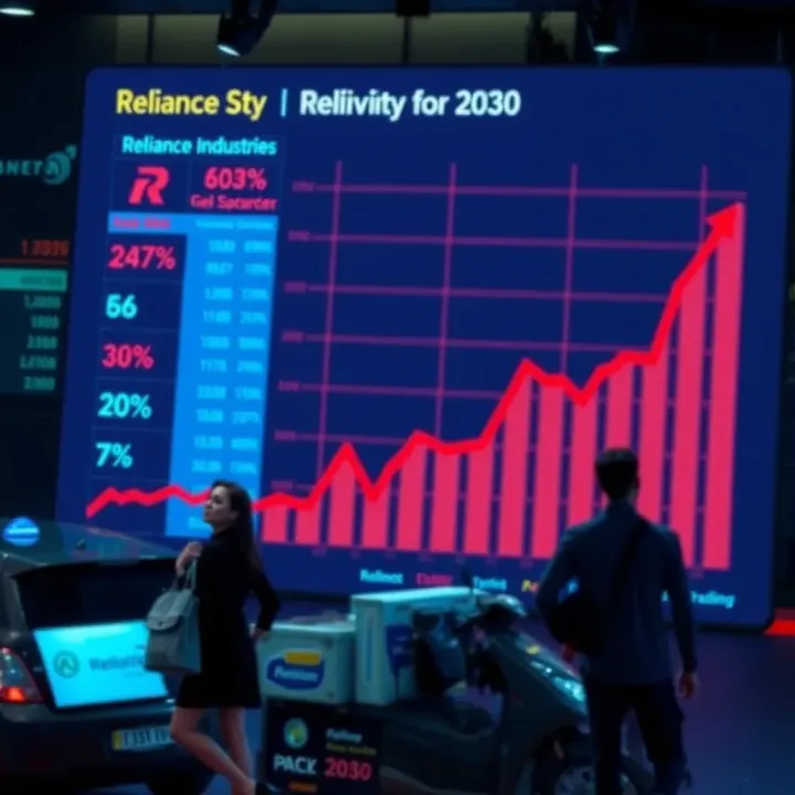 Economic and Sector Influences on Reliance Industries Stock Performance Illustration depicting economic factors and sector trends influencing Reliance Industries' stock performance