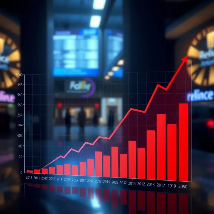 Graph depicting the projected growth trajectory of Reliance Industries' share price influenced by various economic factors