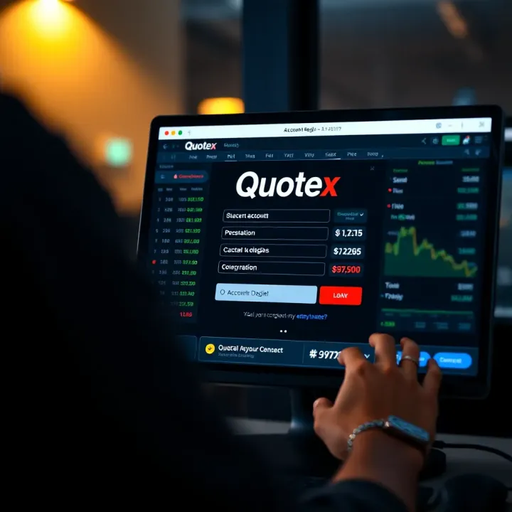 User completing account registration on online trading platform interface