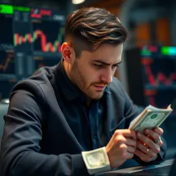 Conceptual illustration of disciplined money management and emotional control during trading