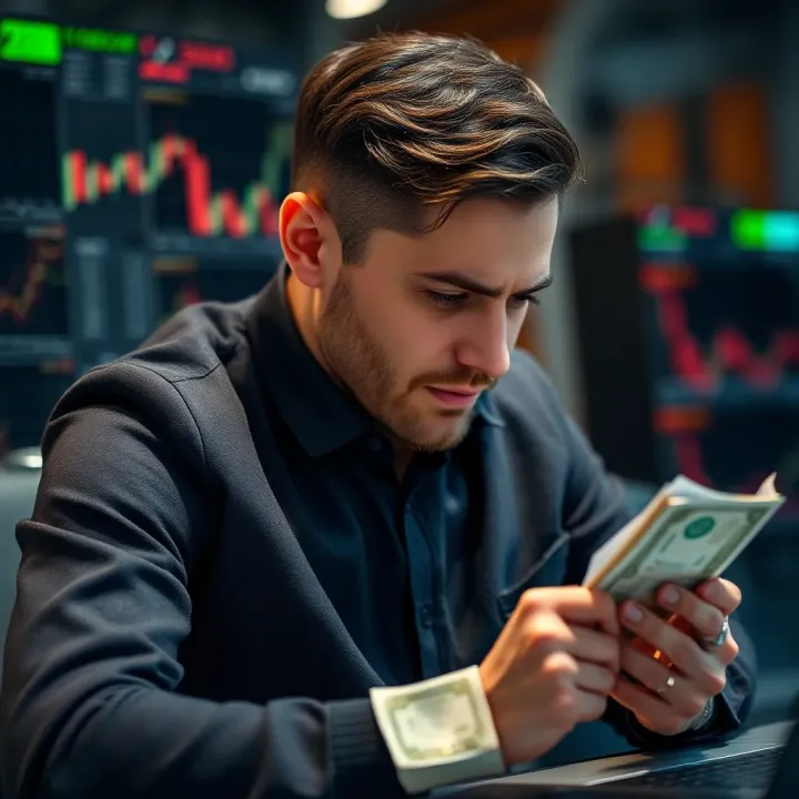 Conceptual illustration of disciplined money management and emotional control during trading