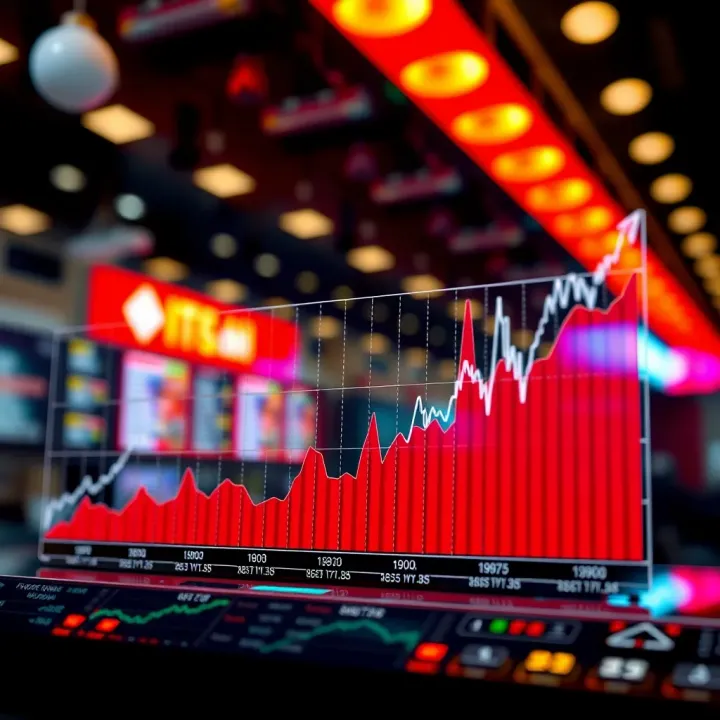 Graph showing ITC's historical stock price trend with projections for future growth reflecting market analysis