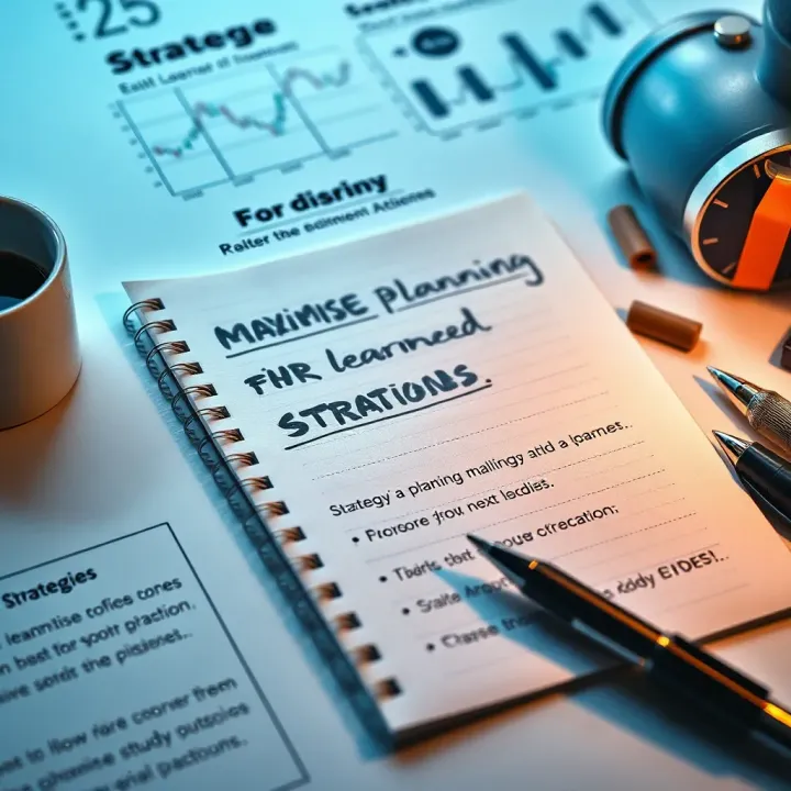 Creative layout of notes and strategies emphasizing effective planning and overcoming challenges