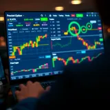 Visual display of the Pocket Option trading platform interface showing various binary options charts and financial tools