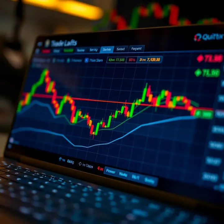 Graph illustrating trading trends with highlighted signal points for decision making